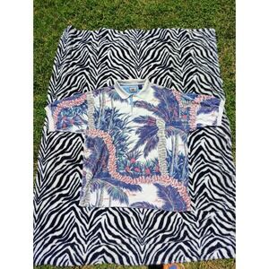 Vintage Halifax Outfitters Polo Shirt Mens XL Red/Green Tropical Floral Cotton‎